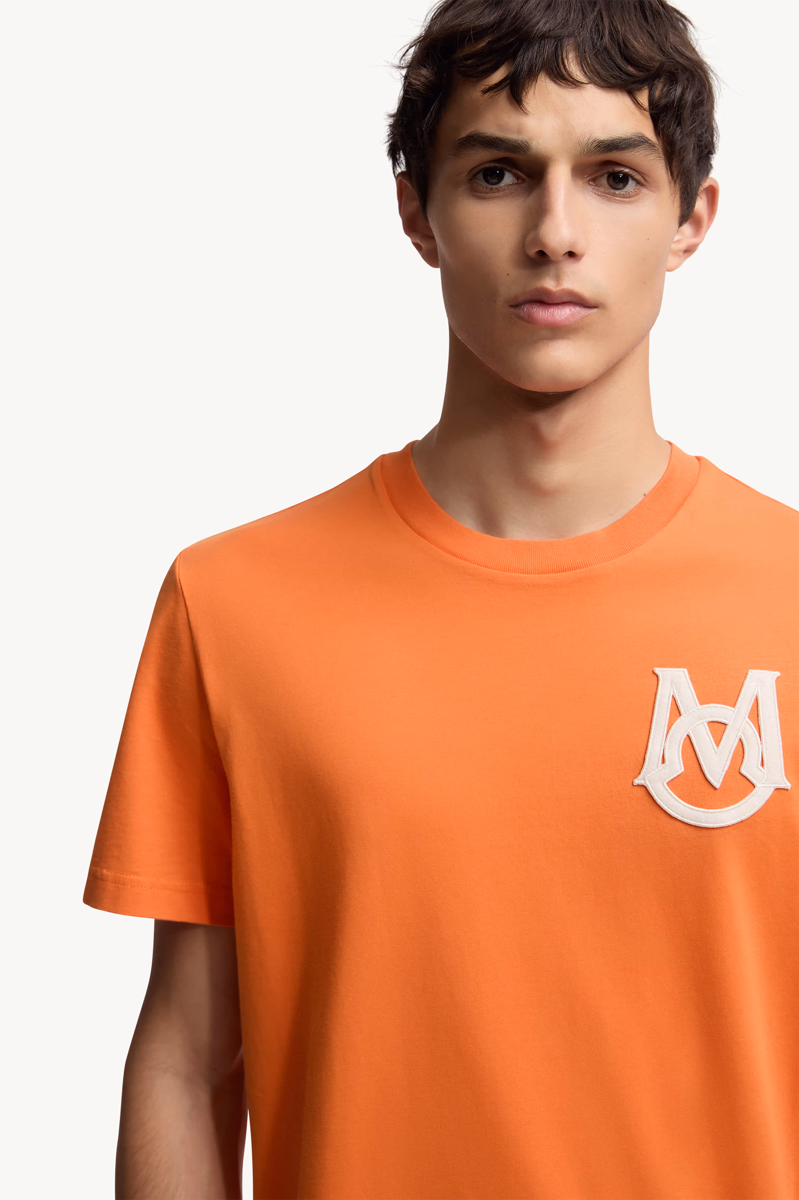 Monogram Cotton T-Shirt Men Orange Moncler 6
